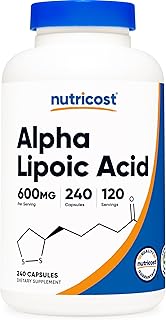 Nutricost Alpha Lipoic Acid 600mg Per Serving, 240 Capsules - Gluten Free, Vegetarian Capsules, Soy Free & Non-GMO