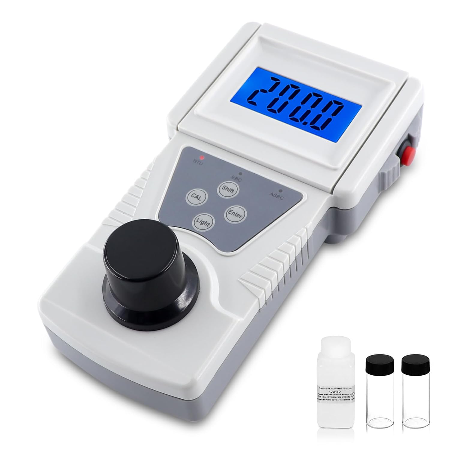 Lab Turbidity Meter, Handheld Portable Turbidimeter, Measuring Range 0-200 NTU, ISO 9001 Certification Compliant (Formazine Standard Calibration Solution Included)