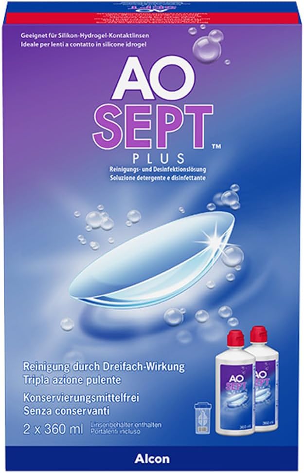 Aosept Plus Contact Lens Solution 3 Month Pack (2x 360ml)