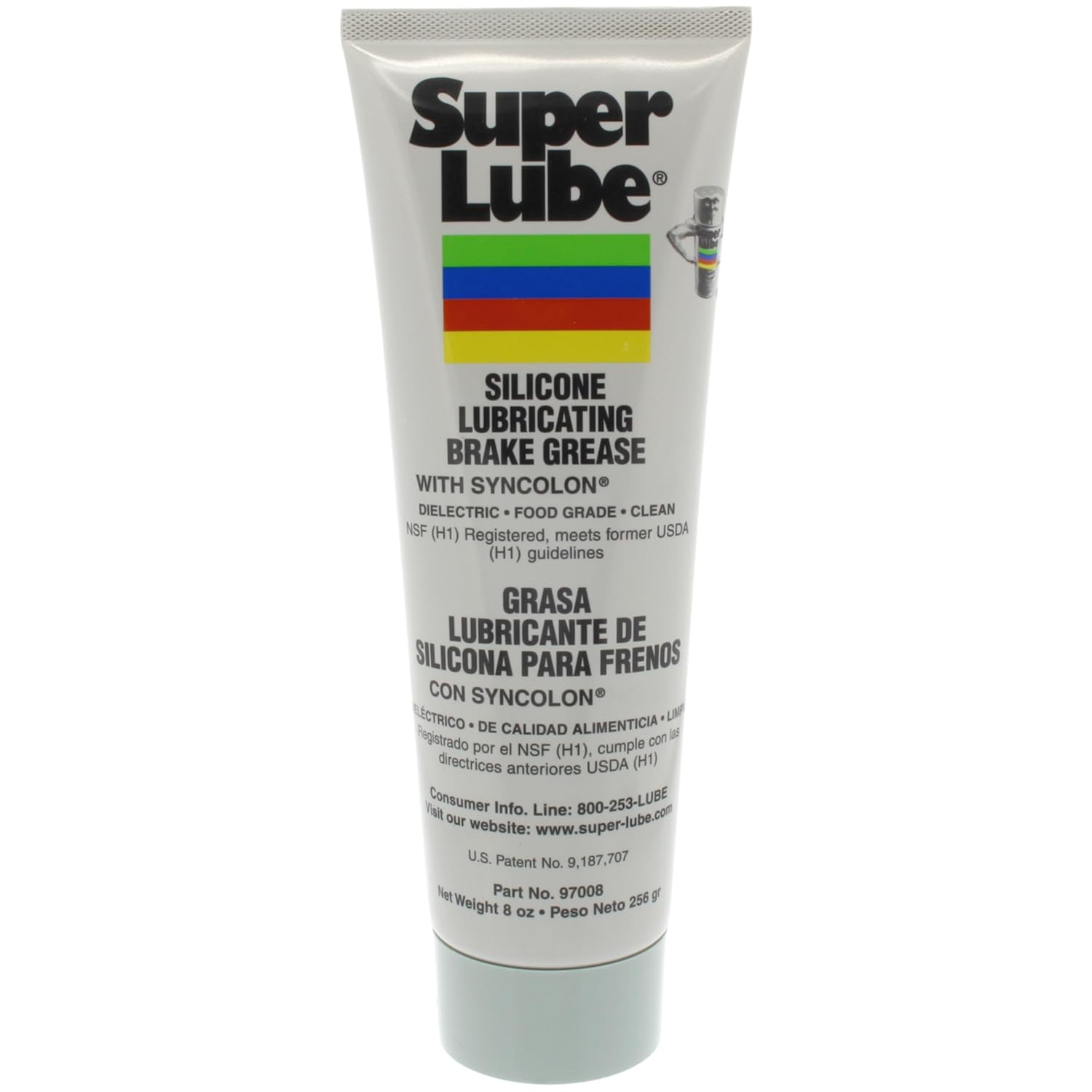Super Lube 97008 Silicone Lubricating Brake Grease with PTFE, 8 oz Tube, Translucent White