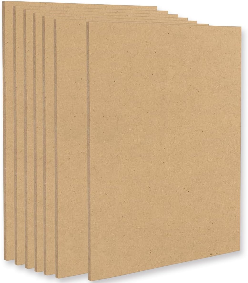 Wonninek Pack of 7 40 x 30cm MDF Wood Boards 1/8" 3mm Thick Wood DIY Craft Project Board Artist Drawing Board Art Board for Laser Engraving, Painting and Decor, Laser Engraving, Painting