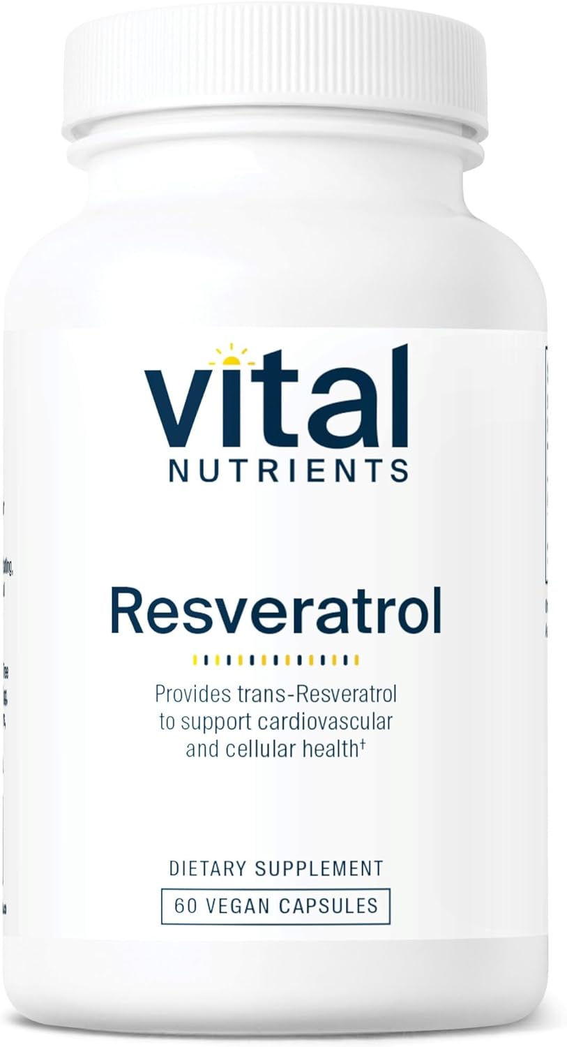 Vital Nutrients Resveratrol | Ultra High Potency Antioxidant | Trans Resveratrol for Cardiovascular and Cell Health Support* | Vegan Supplement | Gluten, Dairy and Soy Free | Non-GMO | 60 Capsules