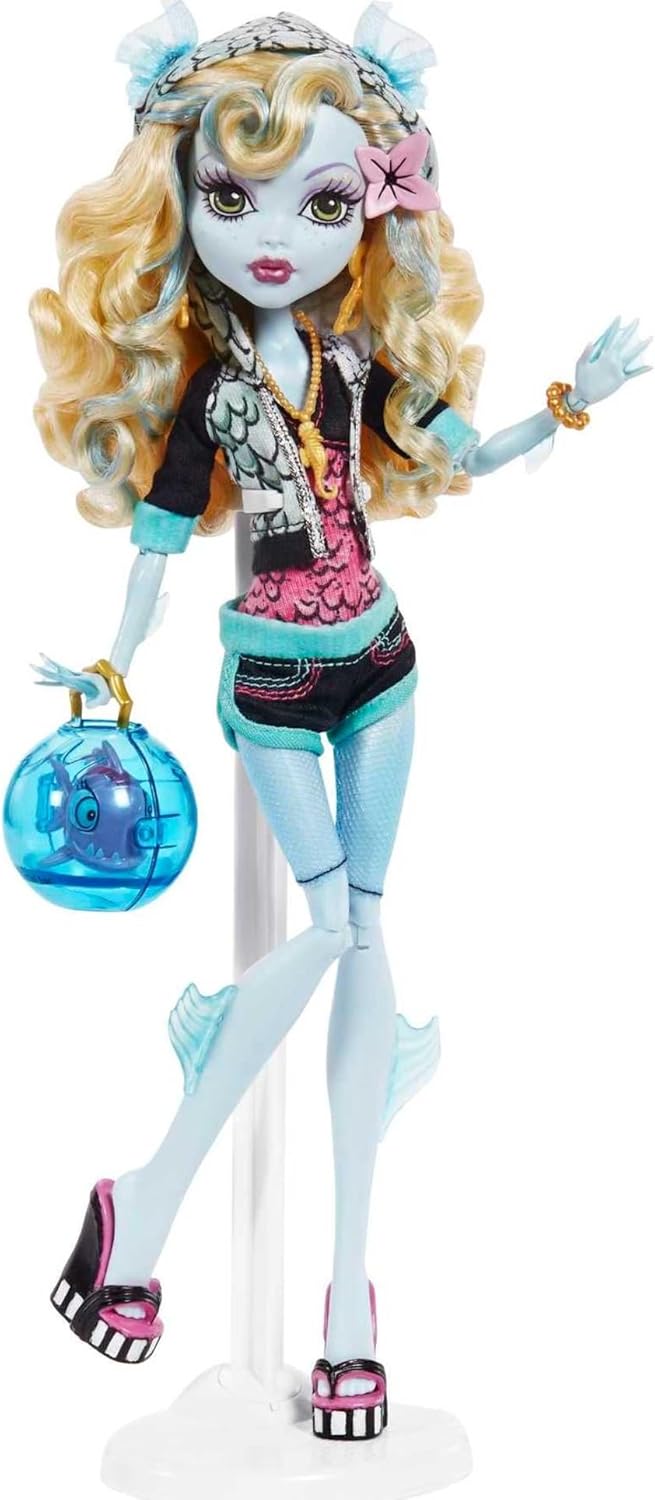 Monster High Lagoona Blue Reproduction Doll Wearing Original Fashion & Shoes with Pet, Display Stand & Accessories, 10-5-inch Collectible Toy