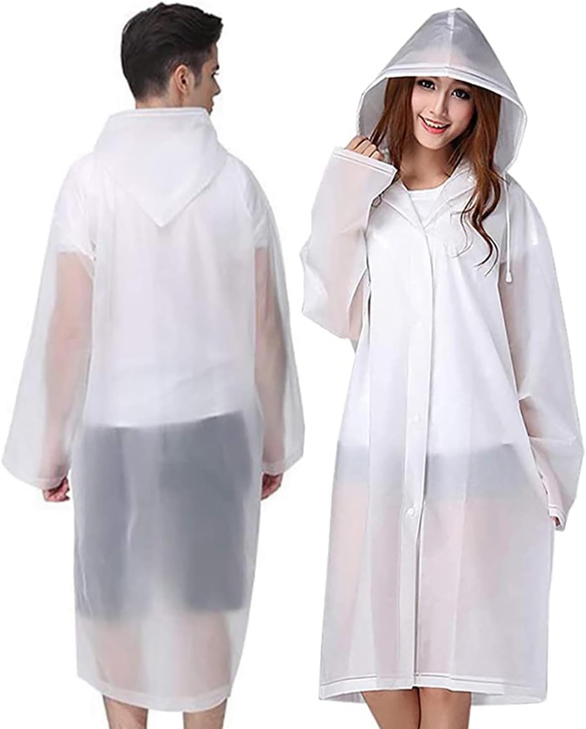 GUKOY Rain Poncho Sports Raincoats, [2 Pack] EVA Reusable Rain Coat Jacket with Hood, Rain Cover Poncho for men and women