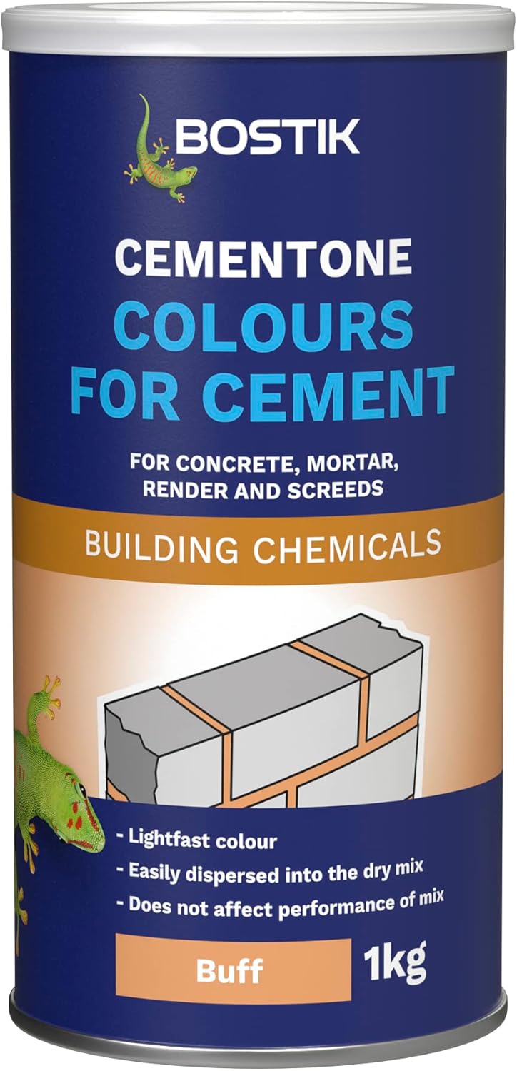 Bostik Colours for Cement Buff - 1kg - For Concrete - Mortar - Render and Screeds - Available in 5 Intermixable Colours - For Interior and Exterior Use