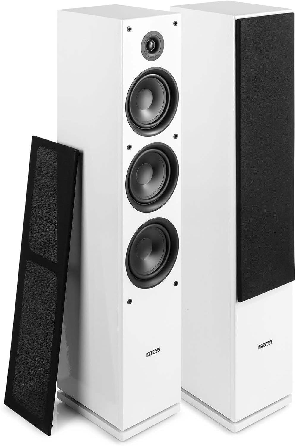 Fenton SHF80W White Floor Standing Tower Speakers, Elegant High-Performance Home Theater Sound System, Ideal for Enhanced Music and Movie Experiences, 800W Power Output, Floor Standing Speakers
