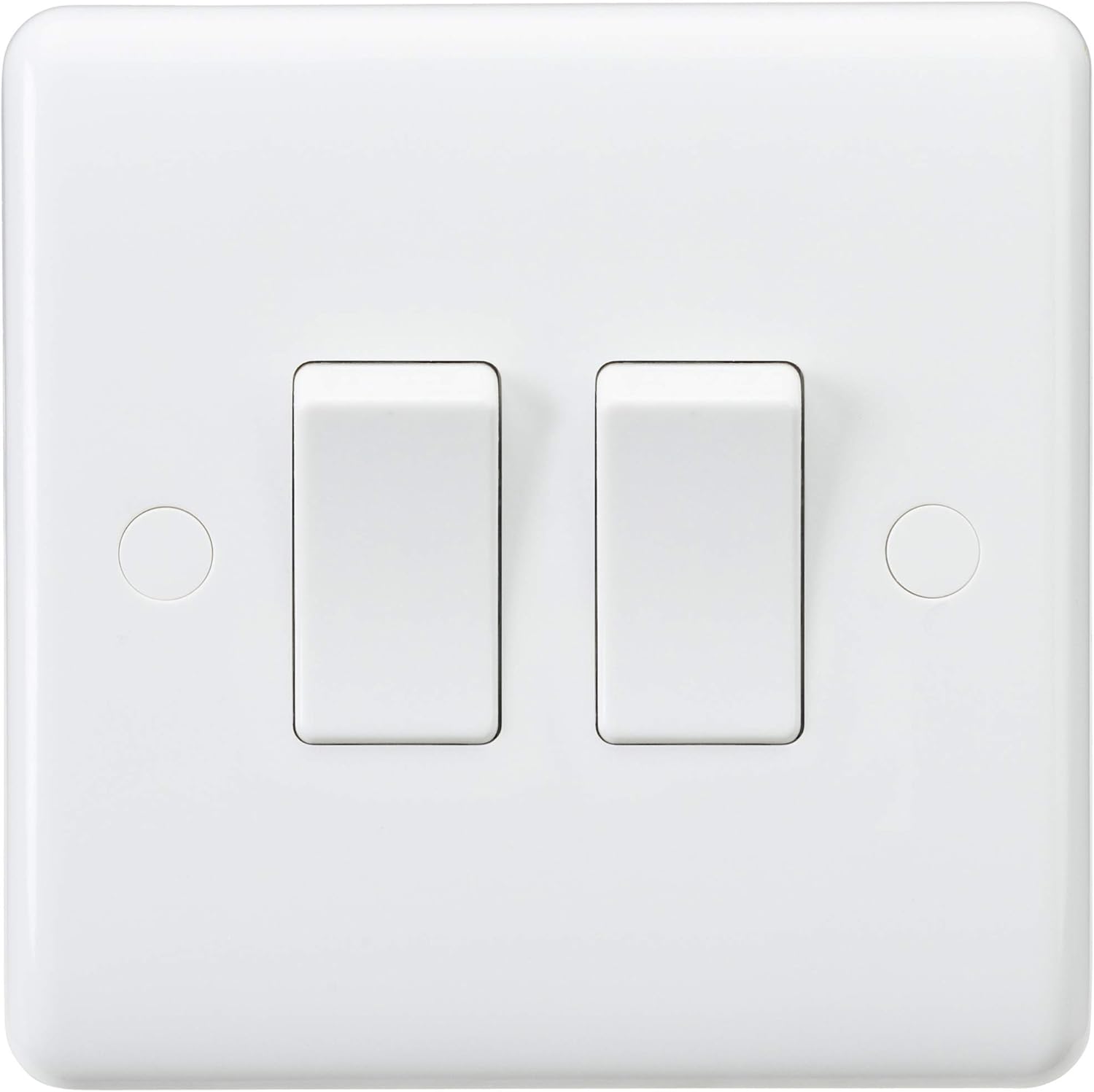 Knightsbridge CU3000 Curved Edge 10 A 2 Gang 2 Way Switch, 230 V, White