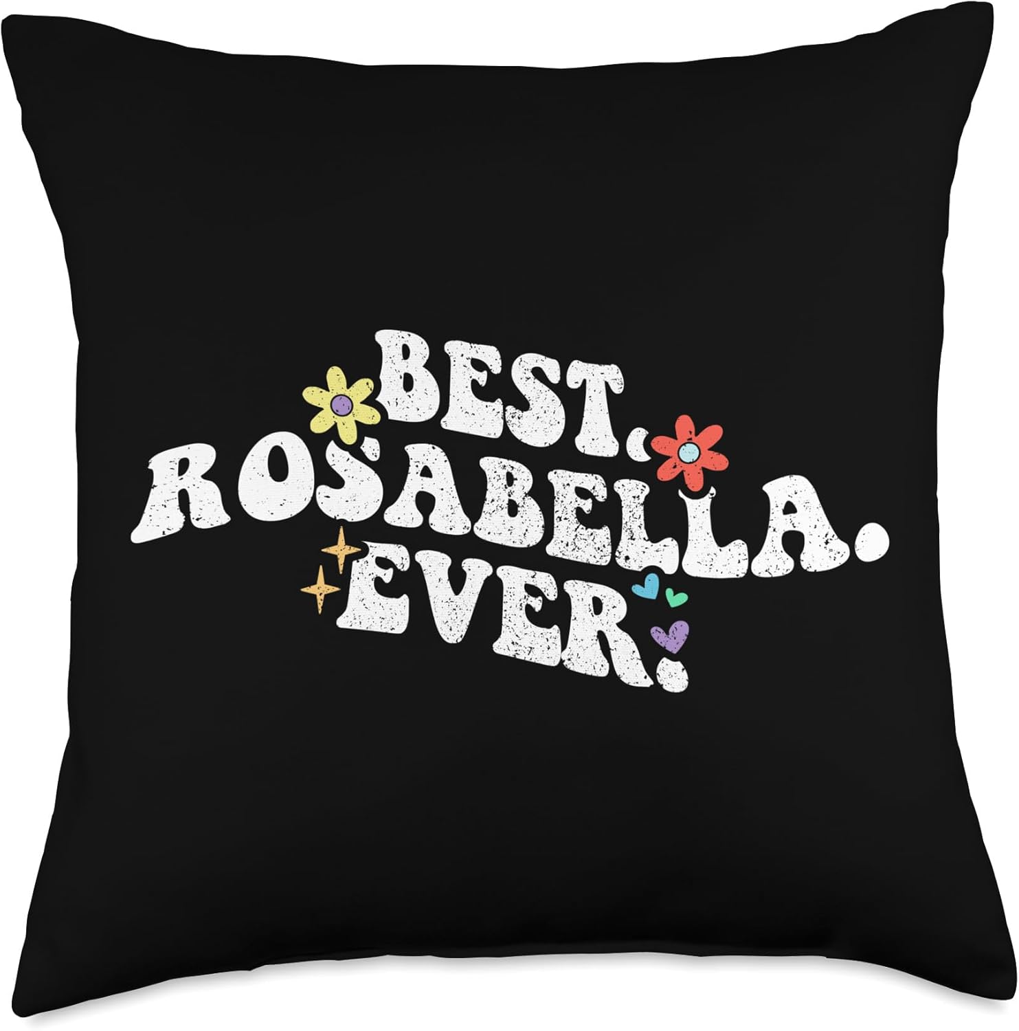 Retro Groovy Best ROSABELLA Ever First Name Mother's Day Throw Pillow