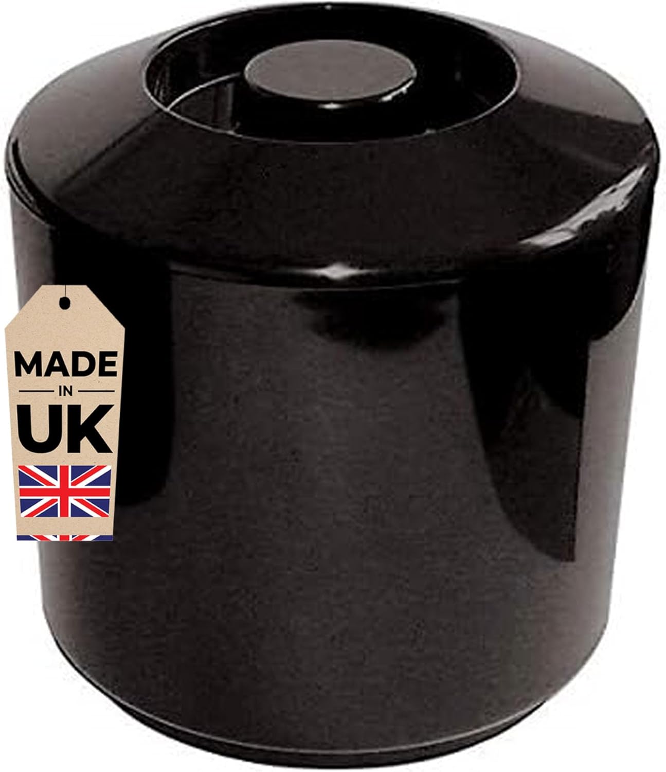 Chabrias Ltd 4 Litre Black Round Plastic Ice Bucket With Lid, BPA Free, Double Walled Insulation, Ice Buckets, Ice Buckets For Parties, UK Made, Perfect for Home Bars, Bar Accessories
