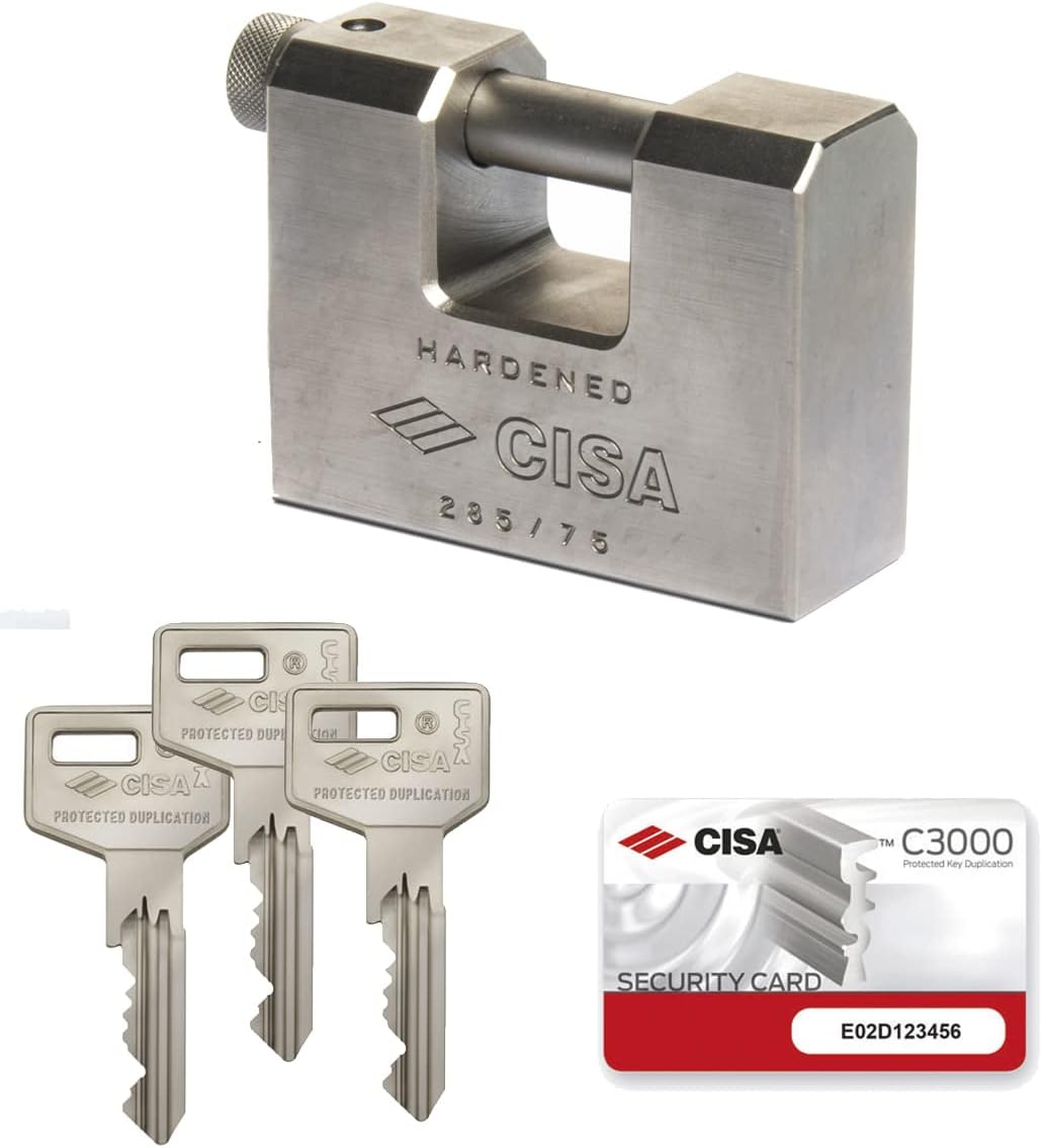 CISA 2855N Lucchetto antiscasso monoblocco Anti-Burglar Lock, Steel, 75 mm