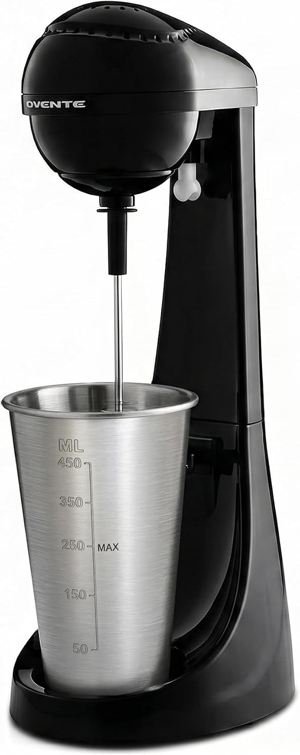 OVENTE Classic Milkshake Maker and Electric Drink Mixer, Black MS2070B