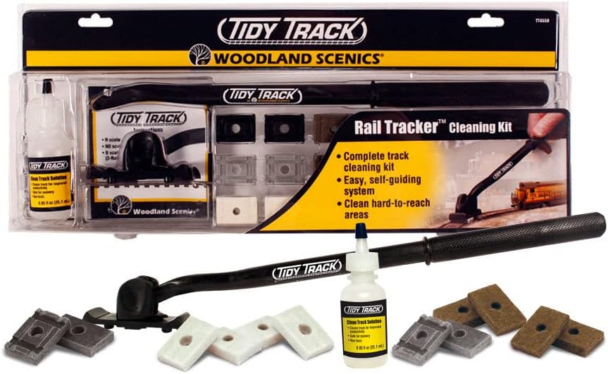 Woodland Scenics' Tidy Track Rail Tracker Cleaning Kit