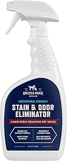 Rocco & Roxie Supply Co. Stain & Odor Eliminator for Strong Odor, 32oz Enzyme Pet Odor Eliminator for Home, Carpet Stain Remover for Cats & Dog Pee, Enzymatic Cat Urine Destroyer, Carpet Cleaner Spray