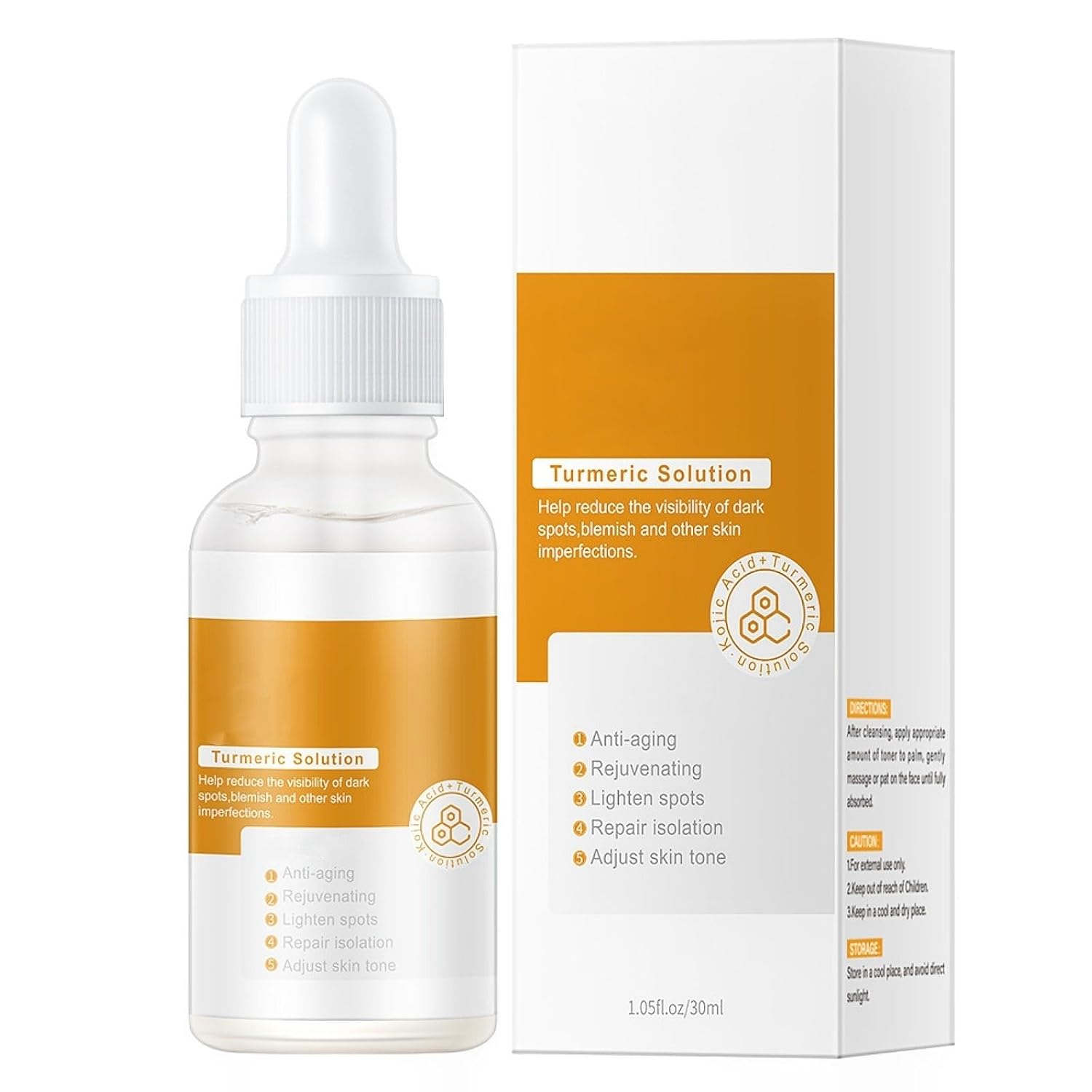 Soelegant Turmeric Facial Serum, Anti-aging Face Serum Hydration Skin Firming Reduce Wrinkles Smooth Fine Lines and Enhances Elasticity Deep Moisturizing for All Skin Types 1.05 FL OZ