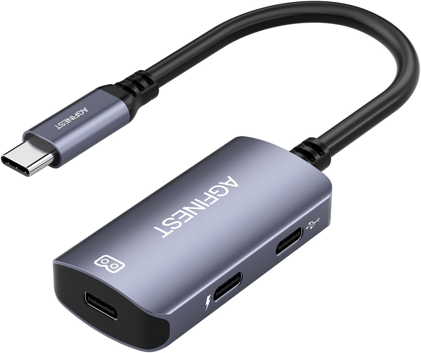 USB C to AR Glasses with Charging Adapter, Enables Multi-Screen Enhanced 3D VR Video Features Compatible for iPhone 15/16 Viture/Rokid/Xreal AR Glasses