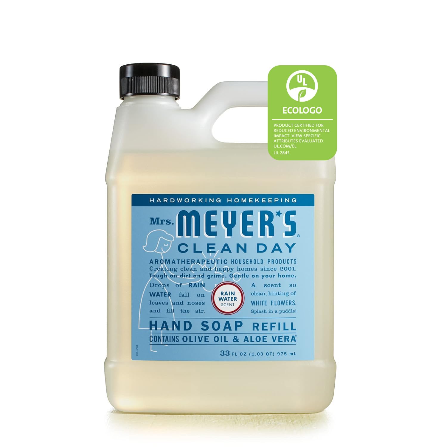 MRS. MEYER'S CLEAN DAY Liquid Hand Soap Refill, Rainwater, 33 OZ