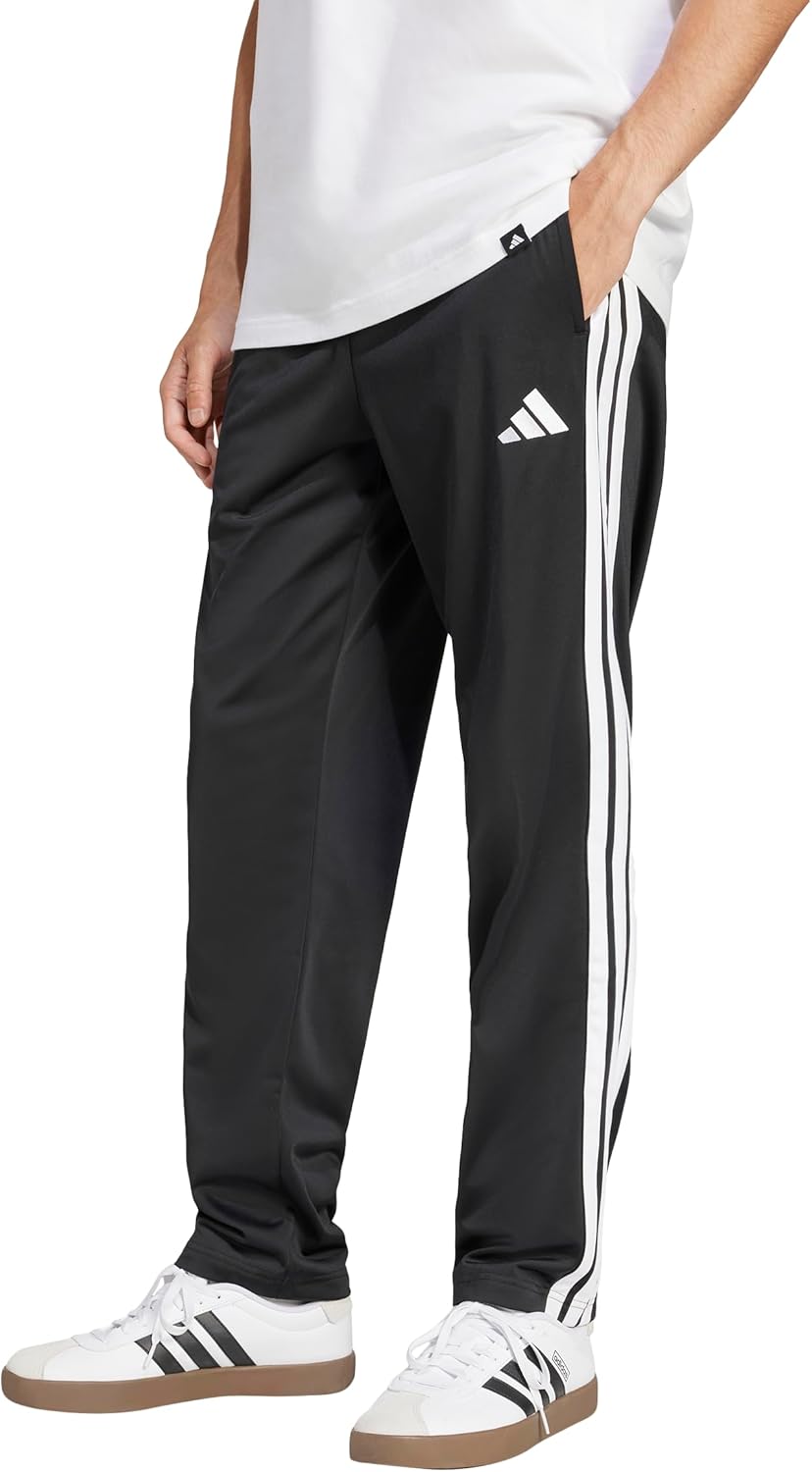adidas Men's 3-Stripes Tricot Open Hem Track Pants