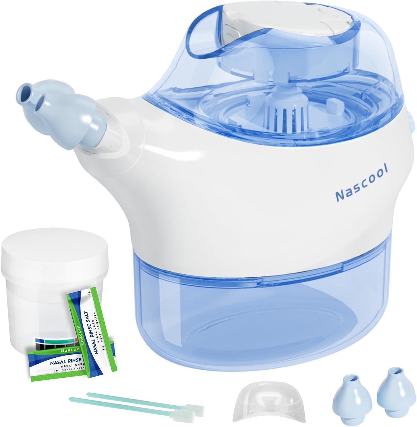 Nascool Electric Nasal Irrigation System with 50 Salt Packets Sinus Rinse