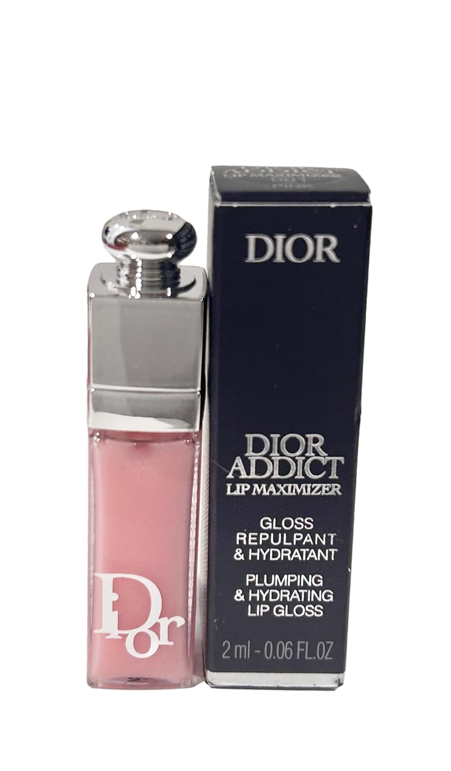 Dior Addict Lip Maximizer Lip Plumping Gloss # 001 PINK (MINI/SMALL/SAMPLE SIZE/TRAVEL SIZE) 2 ml / 0.06 fl oz- (NOTE THIS IS VERY SMALL) - 0106