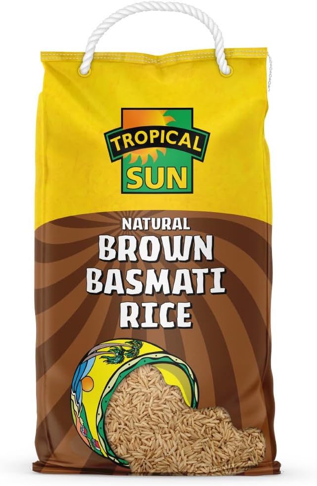 Tropical Sun Natural Brown Basmati Rice (Wholegrain), 5KG Bag | Nutritious & Aromatic Basmati Rice | Perfect for Healthy Meals | Ideal for Everyday Cooking