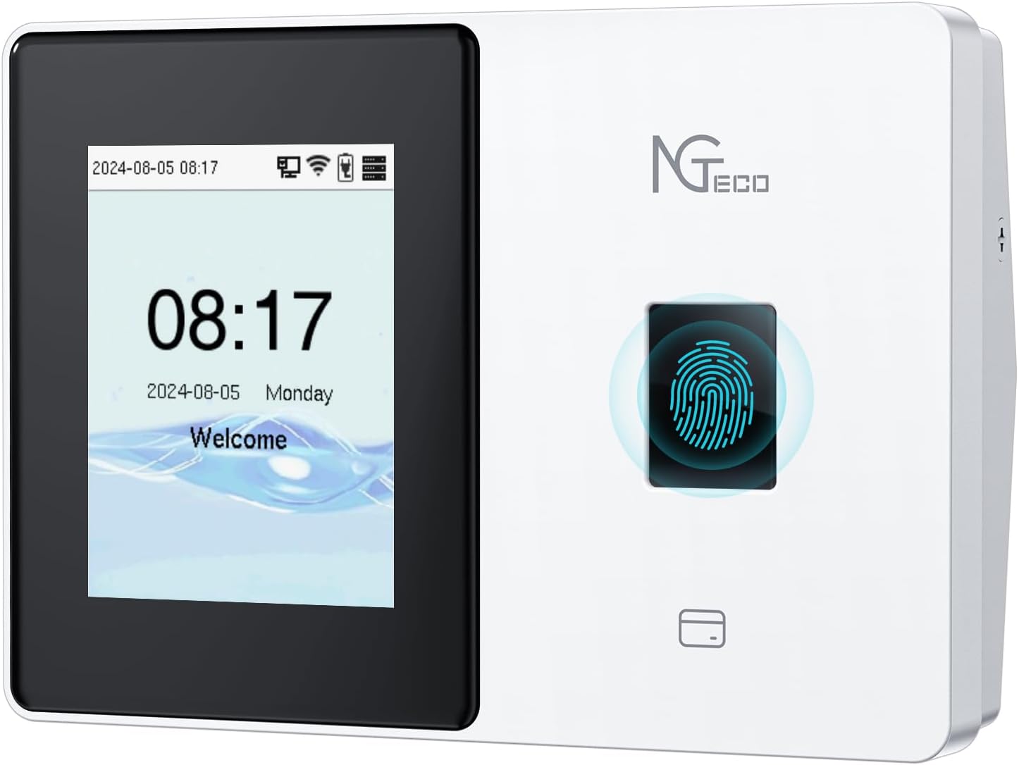 NGTeco Cloud Time Clock for Employees Small Business, Fingerprint+Card Time Clocks With Battery, 2.4G & 5G WiFi Times Clock Punch Machine with Remote Control Software ＆ iOS/Android App (0 Monthly Fee)