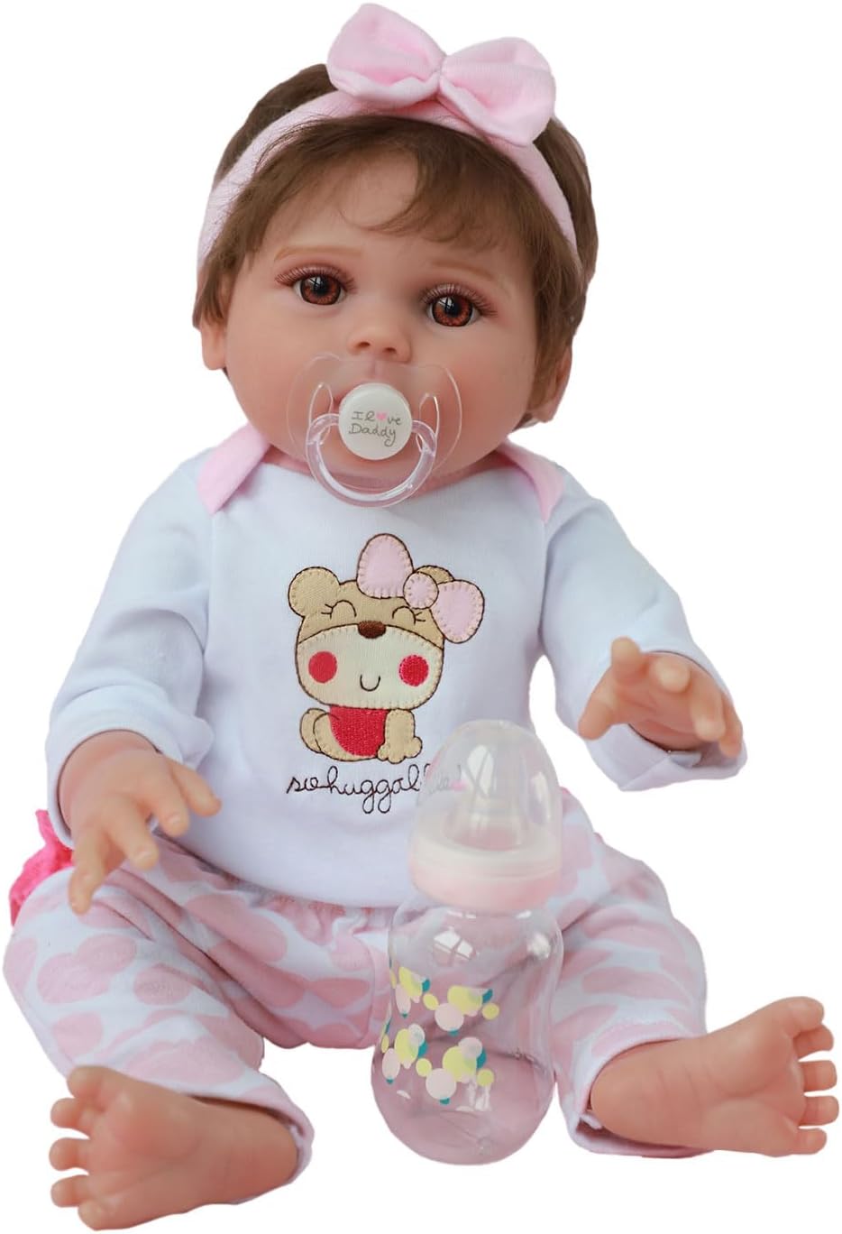 Realistic Reborn Baby Dolls - 18 Inch Silicone Baby Girl, Real Life Dolls with Full Body Vinyl, Newborn Lifelike Weighted Doll for Ages 3+ Gift