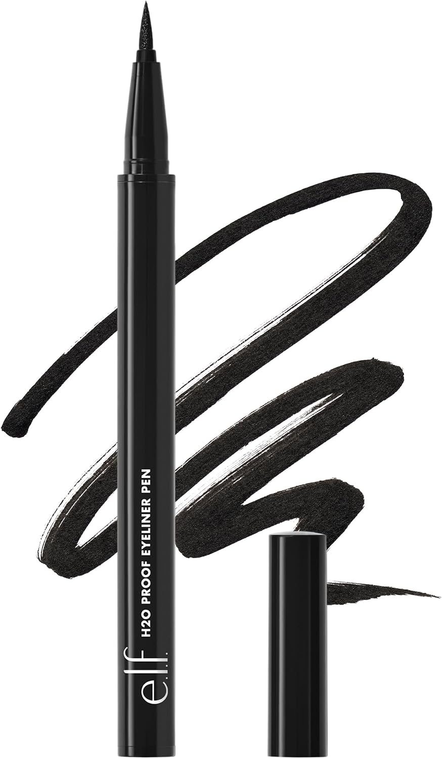 e.l.f. Intense H20 Proof Eyeliner Pen, Smooth, Precise, Defines, Enhances, Intensifies, Waterproof, Black, Smudge-Proof 0.7 ml, 1 Count (Pack of 1)