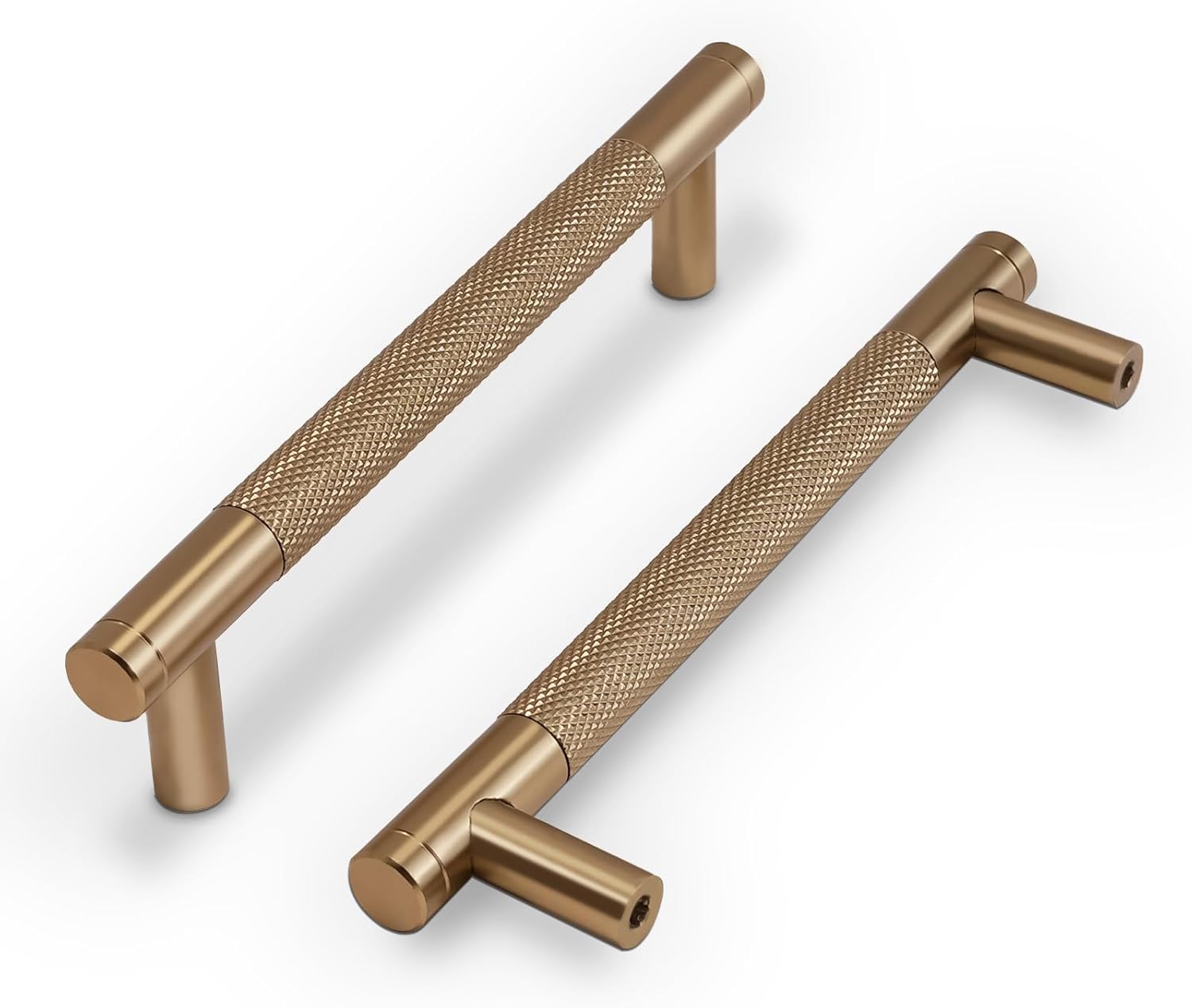 COTYKILEY 10 Pack 6-1/4 Inch(160mm) Champagne Copper Knurled Cabinet Handles Knurled Kitchen Cabinet Pulls Cabinet Door Handles Kitchen Cabinet Hardware Cupboard Drawer Pulls