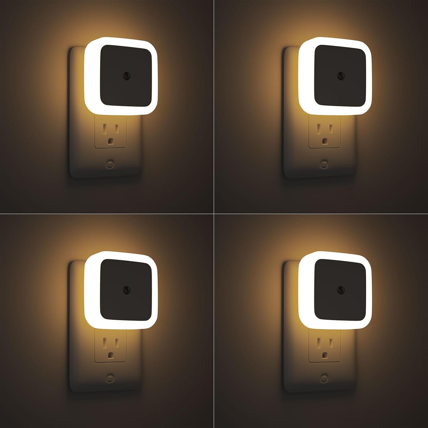 Sujeet Night Light, Night Lights Plug into Wall 4-Pack, Nightlight Plug in Night Lights, Dusk to Dawn Night Lamp Led Night Light for Bedroom, Bathroom, Hallway Warm White