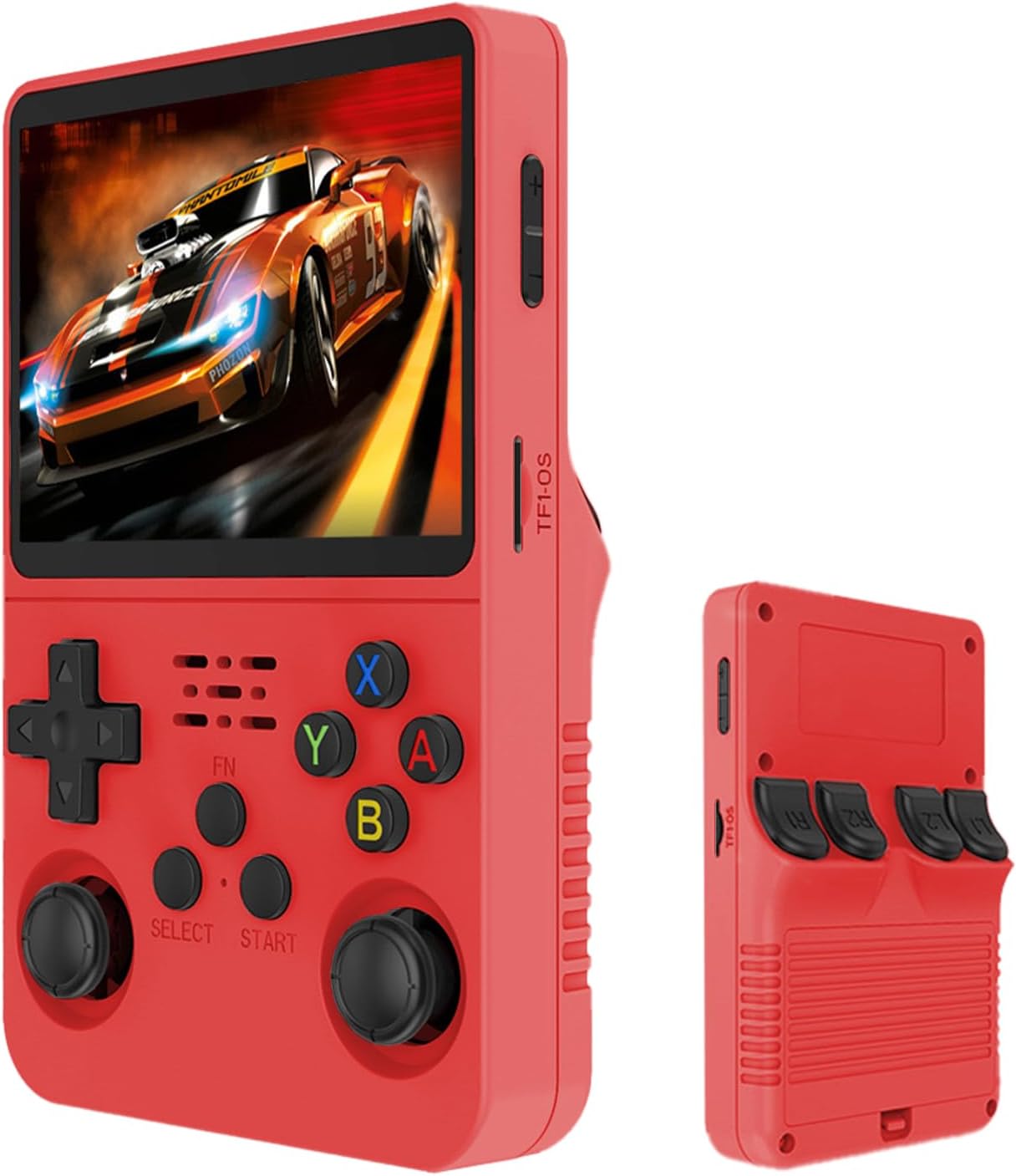 R36S Retro Handheld Game Console,18000+ Games,20+ Emulators,3D Joystick,64GB Memory,3.5" IPS Screen,3.5mm Audio Jack,OTG Support,3500mAh Battery,Portable Adult Video Game Console(Scarlet-red)