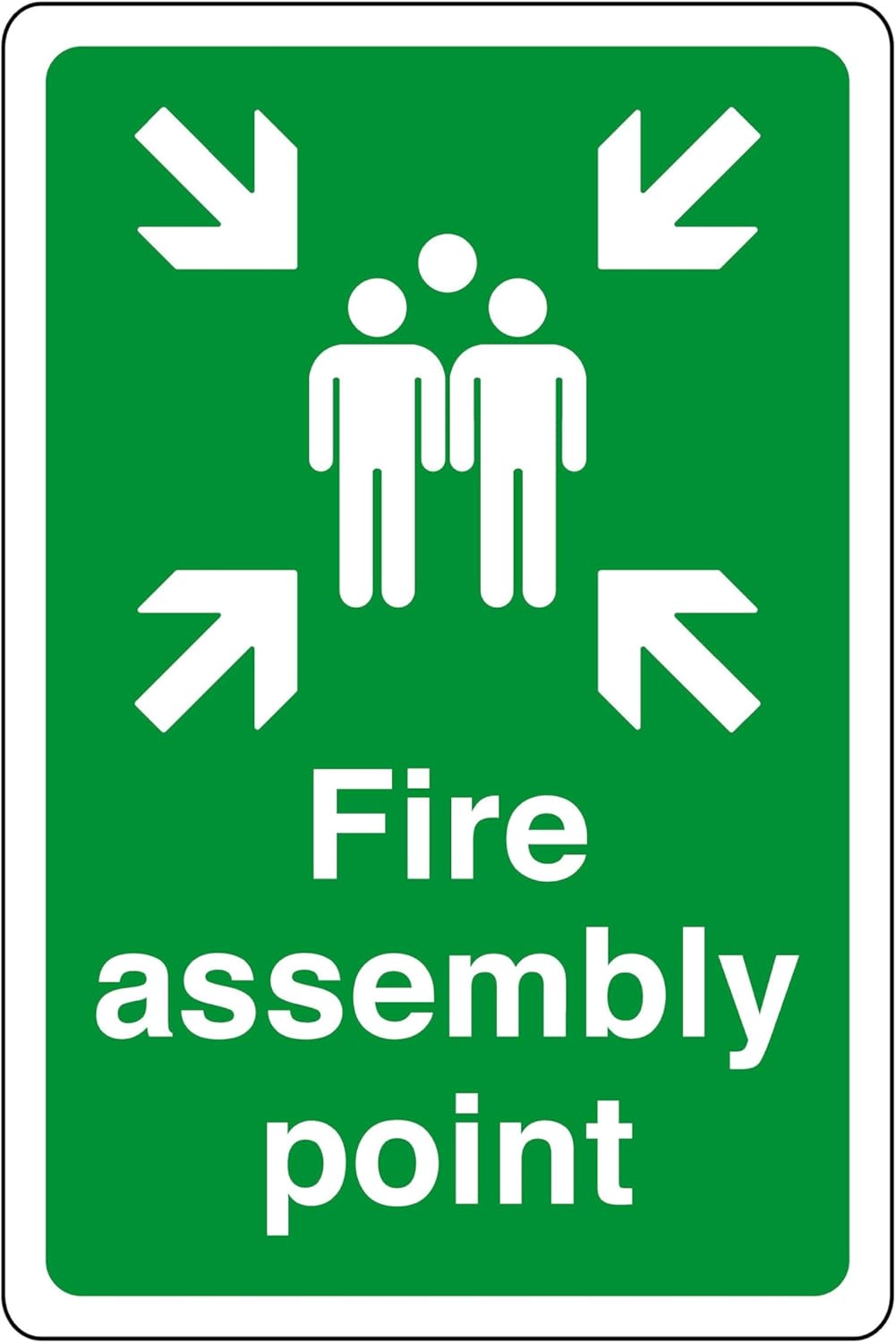 Fire assembly point sign - safety sign - business signs, carpark safety signs- 3mm Aluminum Dibond for indoor/outdoor usage (600mm x 400mm) 20m Viewing Distance.