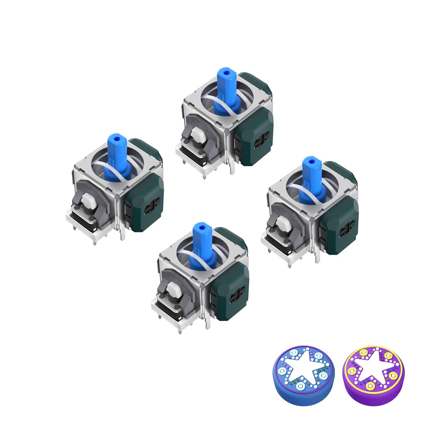 AKNES HallPi TMR Electromagnetic Joystick Replacement for Switch Pro Controller, Anti-Drift Stick Repair Accessories for Switch Pro Controller - 2 Pairs