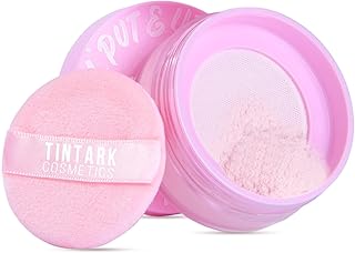 Oil Control loose setting powder Translucent, 24H Long-lasting White Blurring Powder with Puff for Oily Skin, Soft-focus Shine-Free Matte Finish Makeup Talc Free, 0.53Oz (02 White)