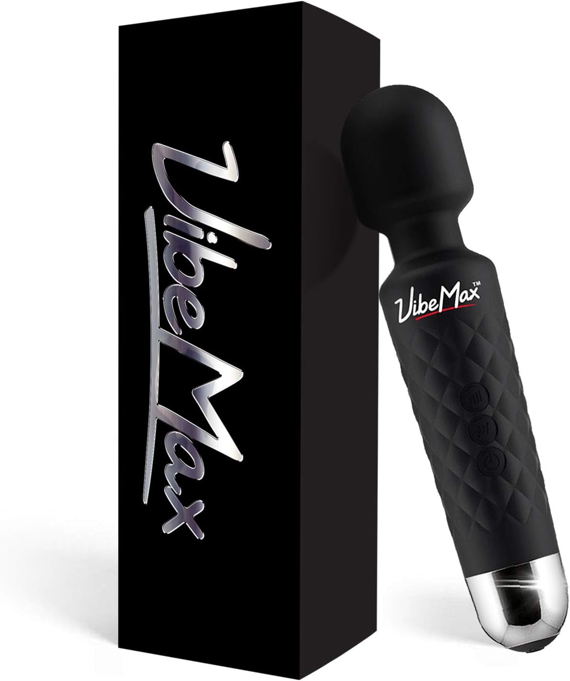 Rechargeable Personal Massager - Powerful Multi Speed Vibration - Whisper Quiet - Waterproof - for Muscle Tension Relief in Neck, Back, Shoulders, Legs and Feet - Black