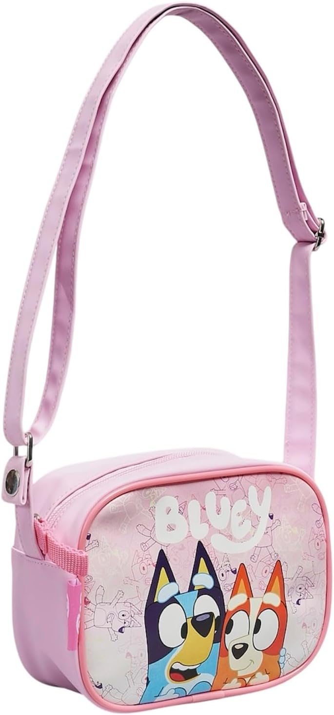 Bluey Girls Cross Body Bag In Pink And Bingo Handbag/Messenger Satchel
