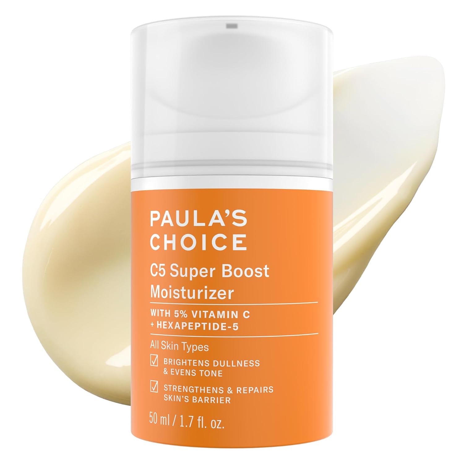 Paula's Choice C5 Super Boost Moisturizer with 5% Vitamin C & Squalane, Daily Face Lotion for Discoloration, Uneven Tone, Fine Lines & Acne-Prone Skin, Fragrance-Free