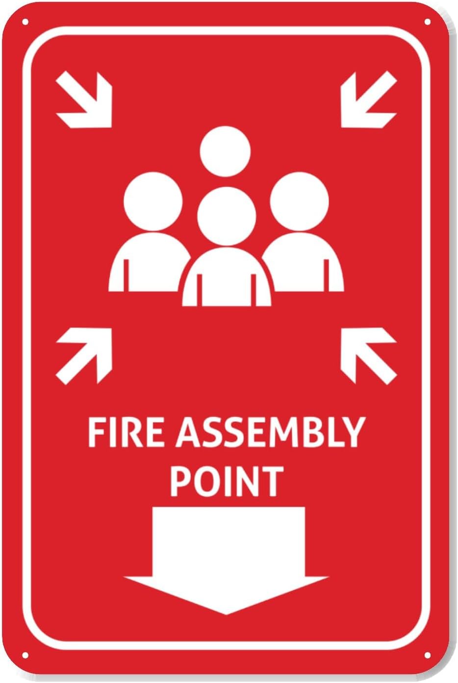 Fire Assembly Point Sign - 8 x 12 Inch Safety PVC Sign - Premium PVC Sign For Workplace Warehouse Jobsite OSHA Regulation - Weather Proof Fade Resistant - Made In USA - PVC0065