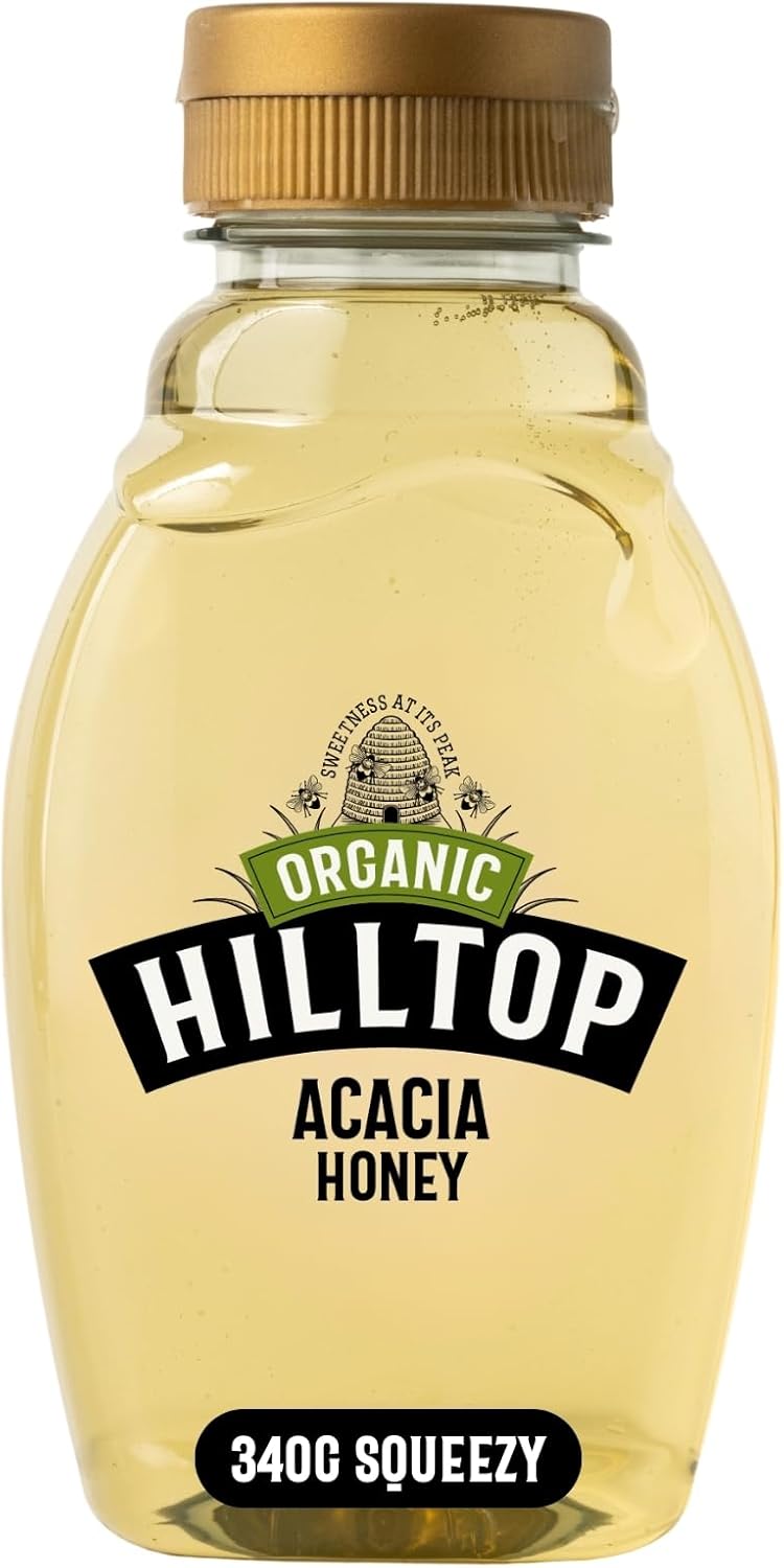 Hilltop Honey - Organic Acacia Honey - Squeezy Bottle - 340g