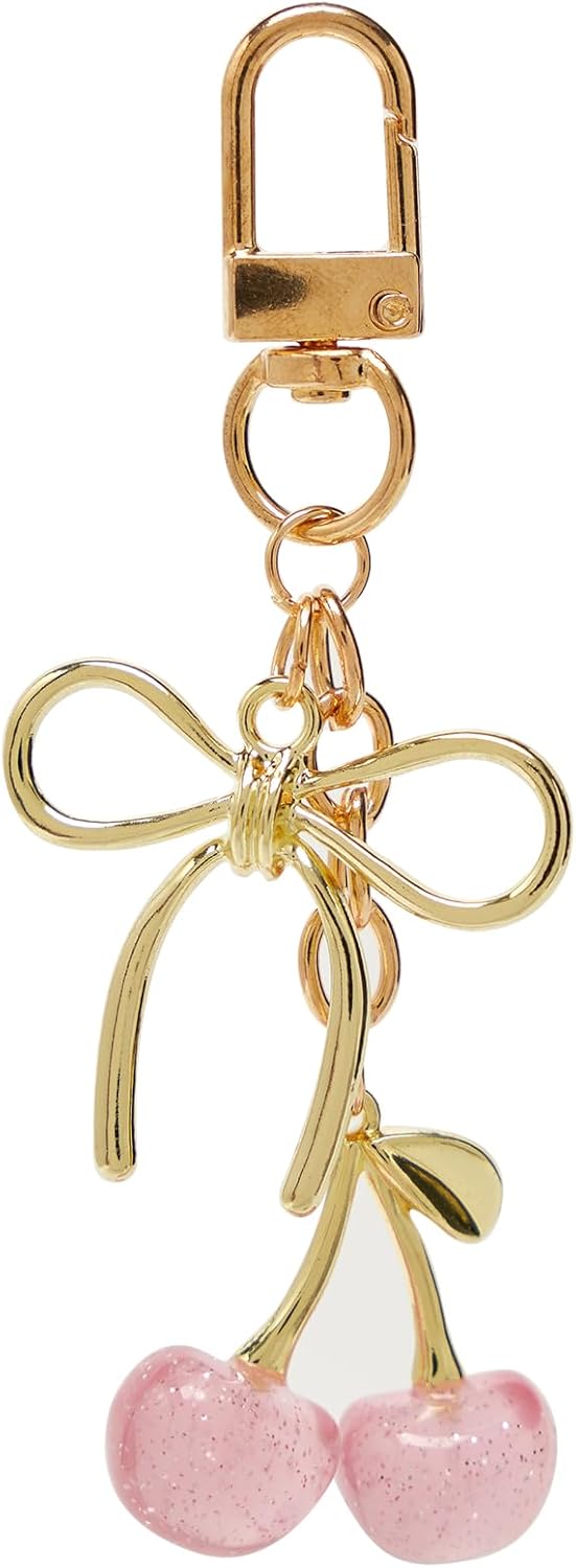 YDF Cherry Keychain Cute Bag Charm Women Leather Keyring Car Keys Gift Mother's Day Birthday Valentine's Purse Accessory