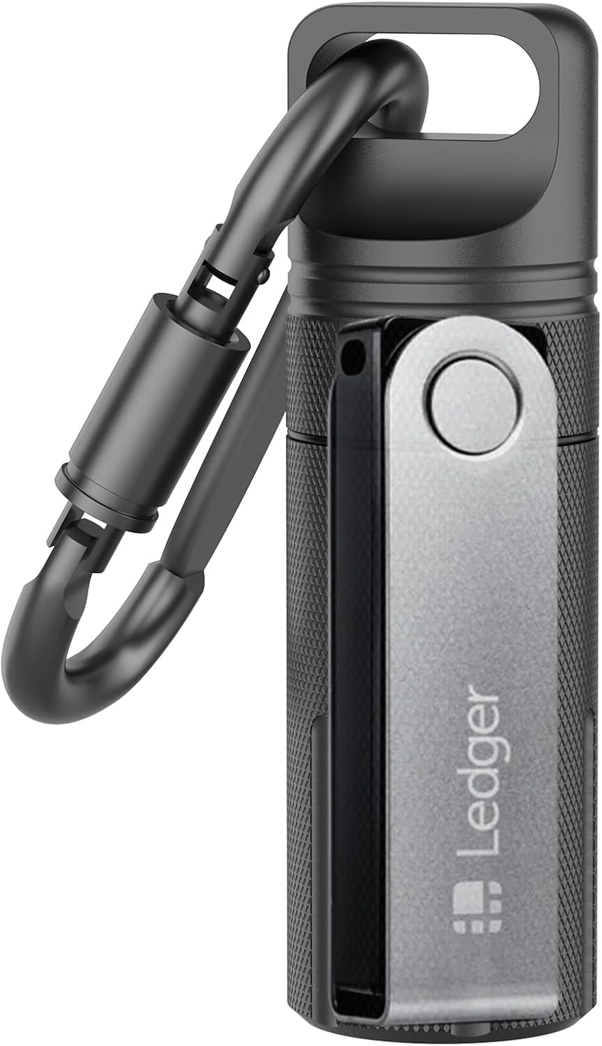 Aluminum Crypto Wallet Case for Ledger Nano X/S/S Plus – Waterproof, Shockproof, Portable Secure Storage Holder– Black