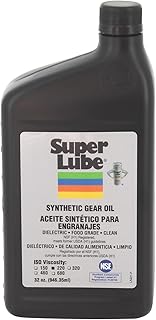 Super Lube Synthetic Gear Oil ISO 220 Hydraulic Grade (Translucent Amber, 1qt Bottle) | NSF Certified Food Grade & Clean | Heavy Film Lubricates & Cushions