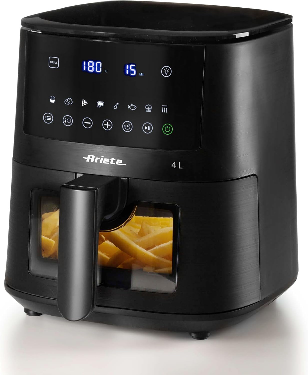 Ariete 4633 Hot air fryer, 1400 W, capacity 4 l, 9 programs, shake and grill function, temperature up to 200 °C, black