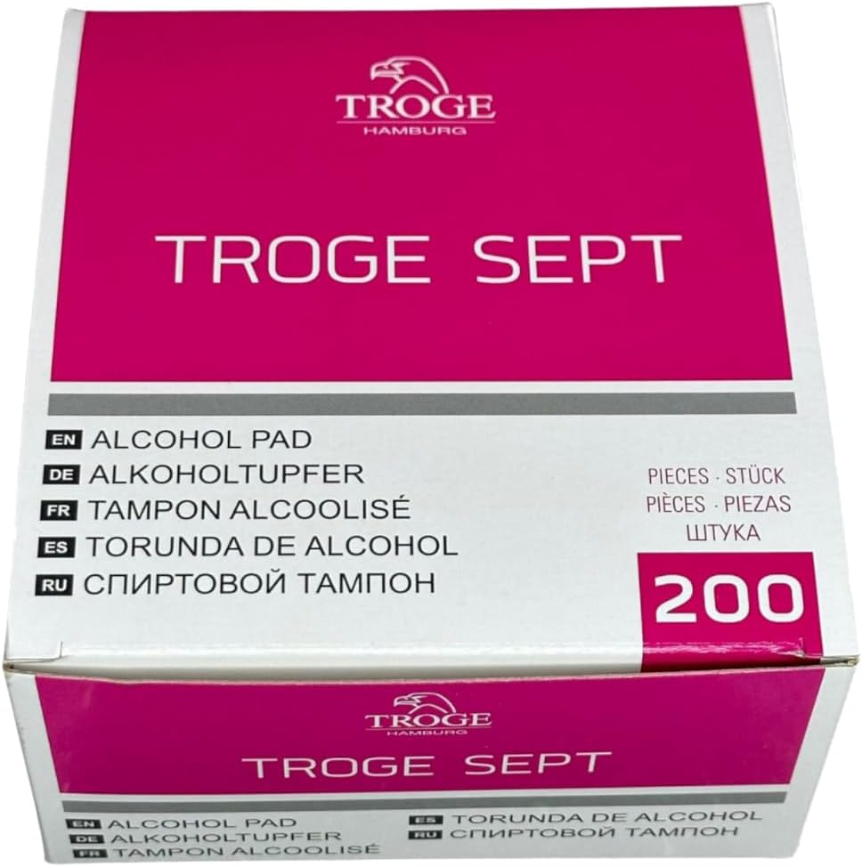 Pre Injection Alcohol Wipes - Pack of 200. Troge Medical, Medical grade quality and individually wrapped with easy tear packaging for simple and effective use. 3x3 in size.
