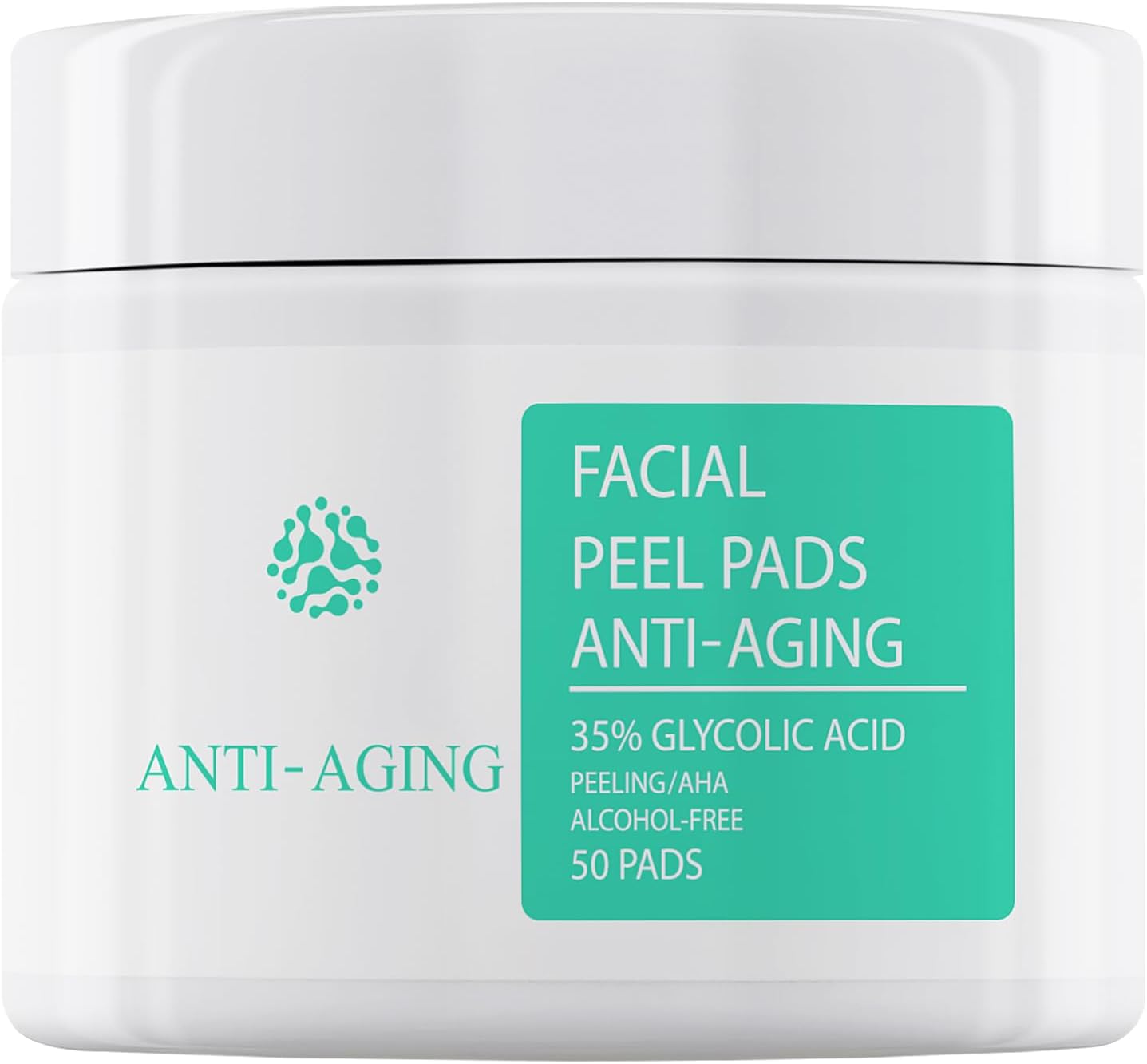 Glycolic Acid Resurfacing Pads 35% for Face and Body- Exfoliating Facial Peel with Vitamins B5, C & E, Green Tea - Glycolic Acid Face Wash for Cleansing Peeling 50 Pads