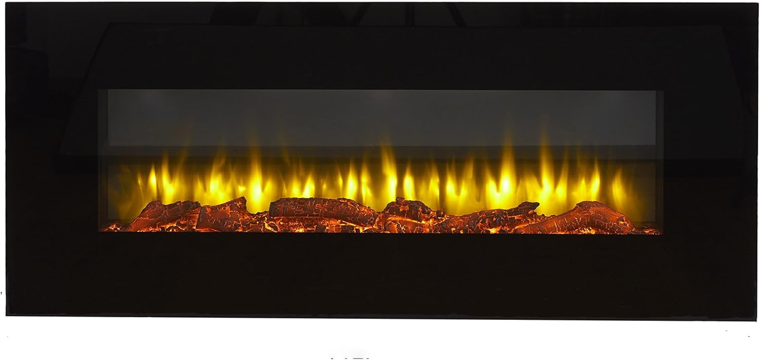 Endeavour Fires Holbeck Black Wall Mounted Electric Fireplace, 220/240Vac, 50 Hz, 1&2kW, 7 day Programmable Remote Control Heater…