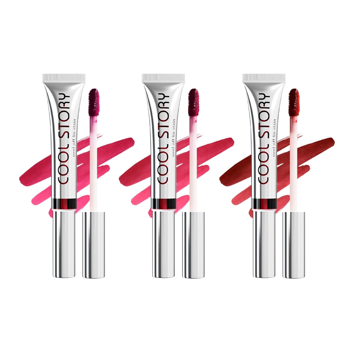 3Pcs Peel-Off Lip Stain & Lipliner Set - Waterproof, Long-Lasting, Smudge-Proof, Transfer-Proof, Semi-Permanent Matte Lip Tint for All-Day Wear – Hydrating & Kiss-Proof Lip Color (Set A, 3Pcs)