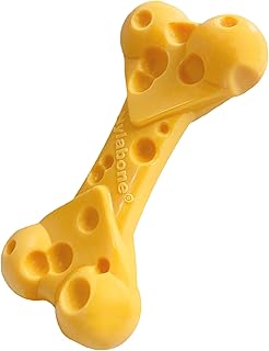 Nylabone Cheese Bone Power Chew Toy for Dogs, Cute Dog Toys for Aggressive Chewers, Cheese Flavor, Medium - Up to 35 lbs, 1 Count