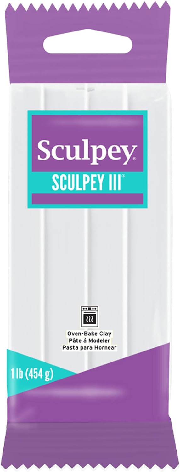 Sculpey III: Polymer Clay: White - 1 lb Pack - Oven Bake Clay, Non-Toxic, Sculpting, Create Jewelry-Decor-Craft Projects, Art Supplies, Adult-Kids