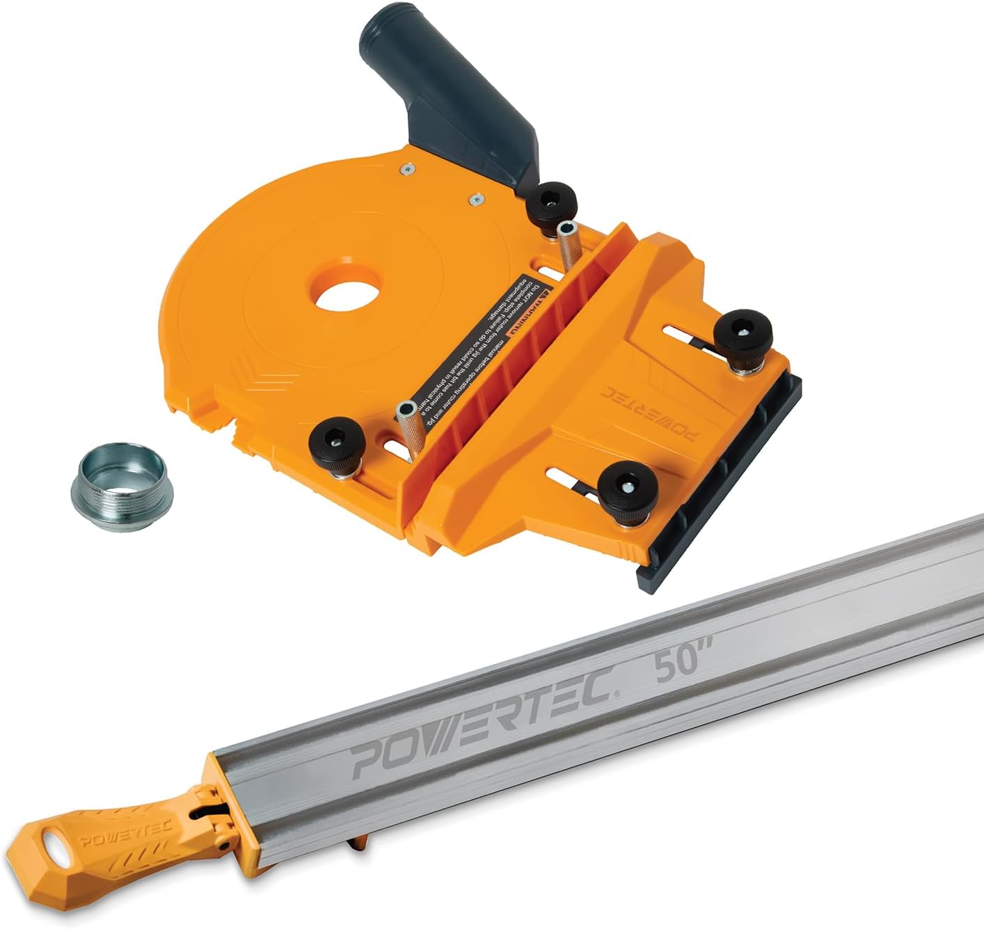 POWERTEC 72373 Router Dado Jig w/50 Inch Straight Edge Clamp for Precision Dado Cuts | Adjustable Fence, Built-In Dust Collection, Compatible w/POWERTEC & Major Brand Guide Rails,Edge Clamps,Routers