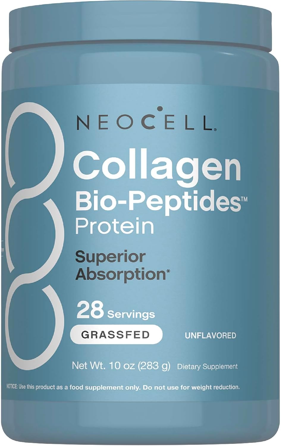NeoCell Collagen Bio-Peptides Powder | 10oz | Super Hair, Skin, and Nails | Superior Absorption | Grassfed Protein Supplement | Advanced with 18 Essential Amino Acids |
